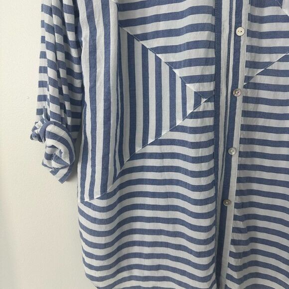 Chico’s Striped  Women’s Tunic Top 2=12-14 - Picture 4 of 8